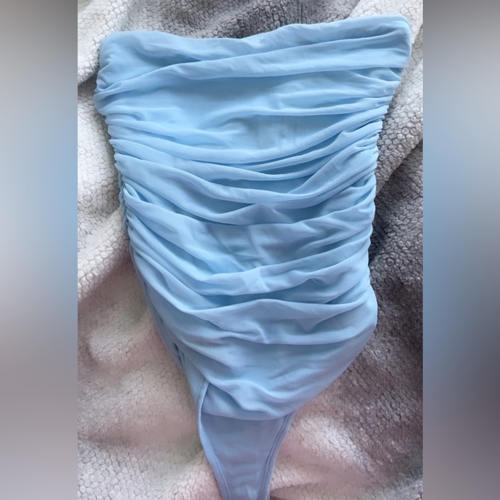 Naked Wardrobe light blue bodysuit